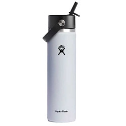 Hydro Flask Wide Flex Straw Travel Bottle 24oz in White